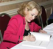 Cheryl Nason signing books